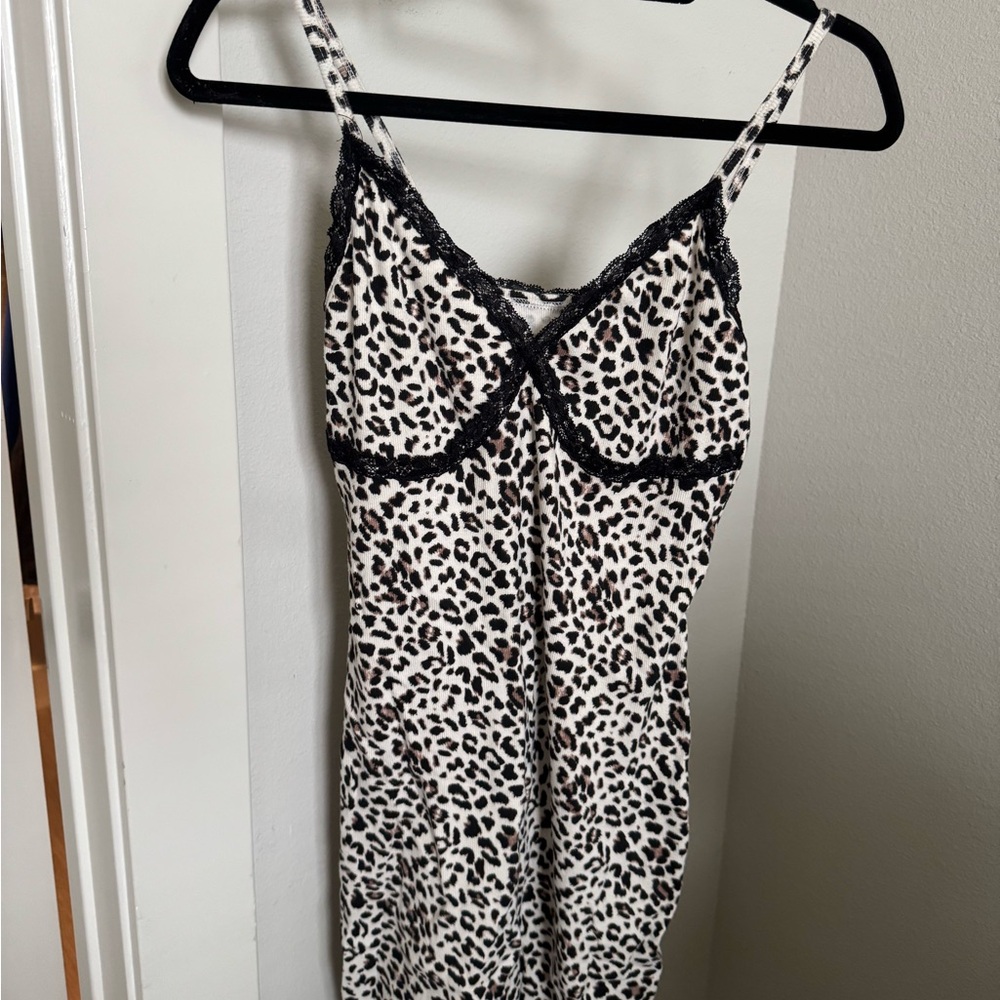 Wild Fable Cream and Black Mini Dress with Lace Trim